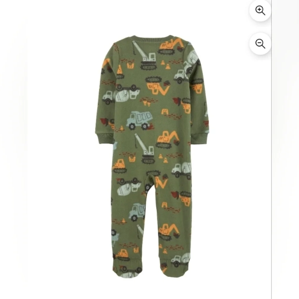 Carter's Toddler Boys Fleece Footie Pajama Zip front Ankle To Chin Super Soft